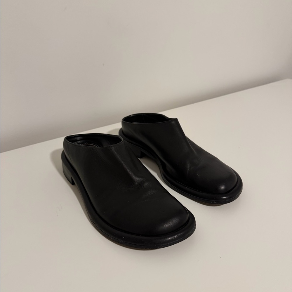 Proenza Schouler Black Leather Pipe Mules